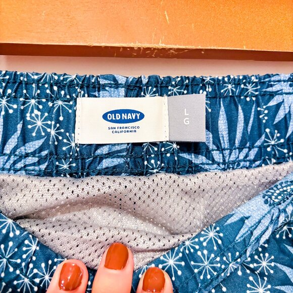 OLD NAVY | Blue floral swim shorts | Large * - Picture 7 of 8